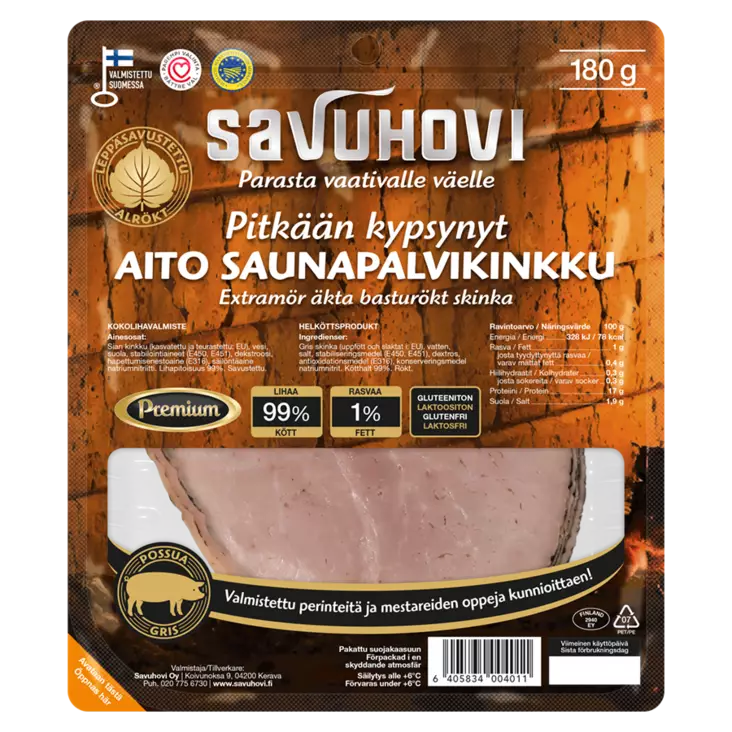 Aito saunapalvikinkku 180g - LEIKKELEET - 6405834004011 - 1